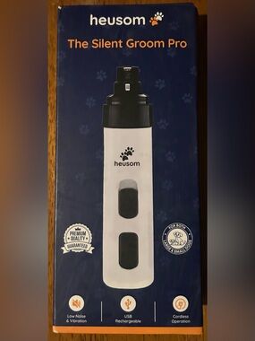 Heusom The Silent Groom Pro Nail Grinder For Both Small and Large Dogs Pet NEW